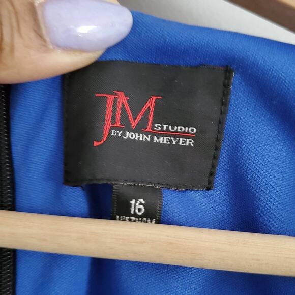 JM Studio John Meyer Blue Tent Style Striped Dress 16 - Picture 7 of 9